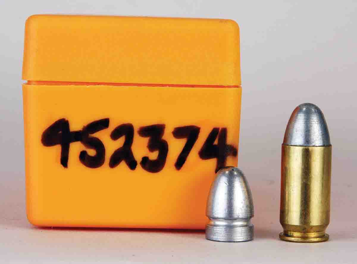 For both .45s acquired in 1968, Lyman mould No. 452374 (225-grain RN) was used until Mike could afford a dedicated .45 Colt mould for 250-grain bullets.